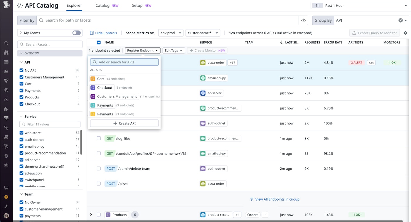 API Catalog register endpoint API Catalog register endpoint